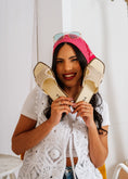 Load image into Gallery viewer, Woven Raffia Studded Slides - beige
