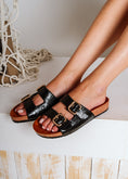 Load image into Gallery viewer, Metallic Effect Cork Sliders - black
