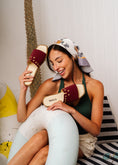 Load image into Gallery viewer, Square-Toe Studded Flat Slides - maroon
