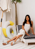 Load image into Gallery viewer, Stud-Trimmed Square Toe Slides - silver
