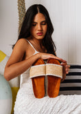 Load image into Gallery viewer, Textured Straw Trim Mules - white
