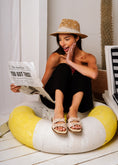 Load image into Gallery viewer, Double Bow Leather Slides - beige
