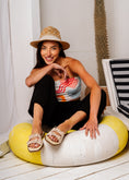 Load image into Gallery viewer, Double Bow Leather Slides - beige
