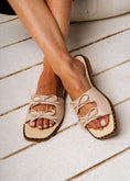 Load image into Gallery viewer, Double Bow Leather Slides - beige
