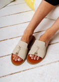Load image into Gallery viewer, Elegant Open-Toe Flat Slides - beige
