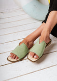 Load image into Gallery viewer, Sleek V-Cut Square Slides - green

