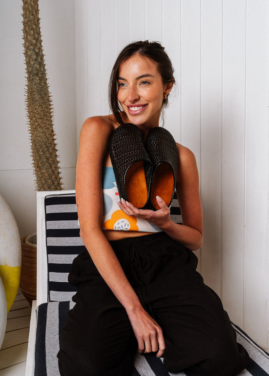 Braid Casual Mules - black