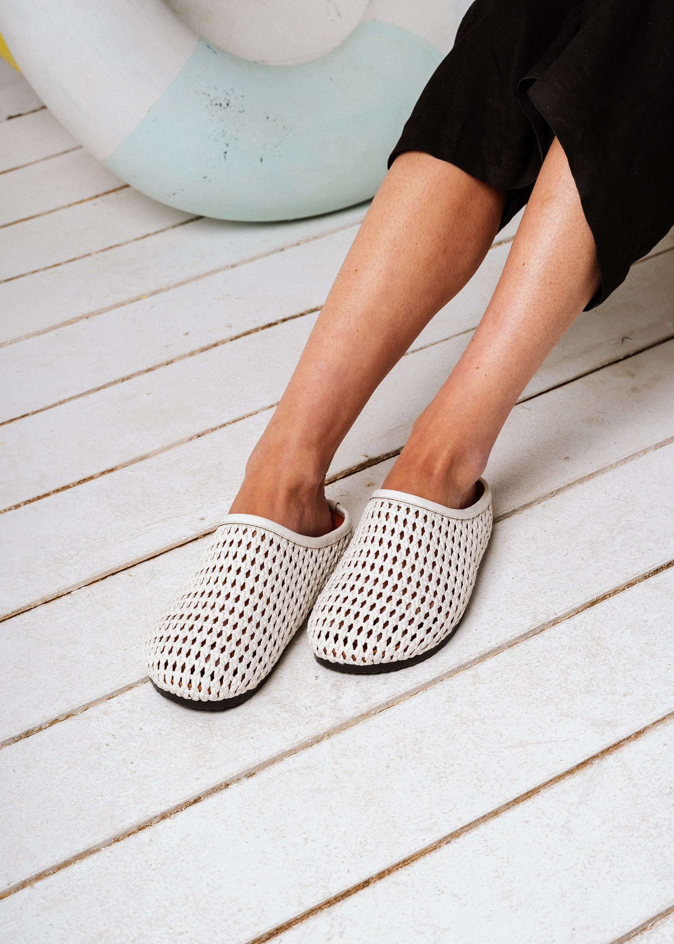 Braid Casual Mules - white