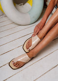 Load image into Gallery viewer, Square-Toe Croc Slides - beige
