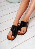 Load image into Gallery viewer, Square-Toe Croc Slides - black

