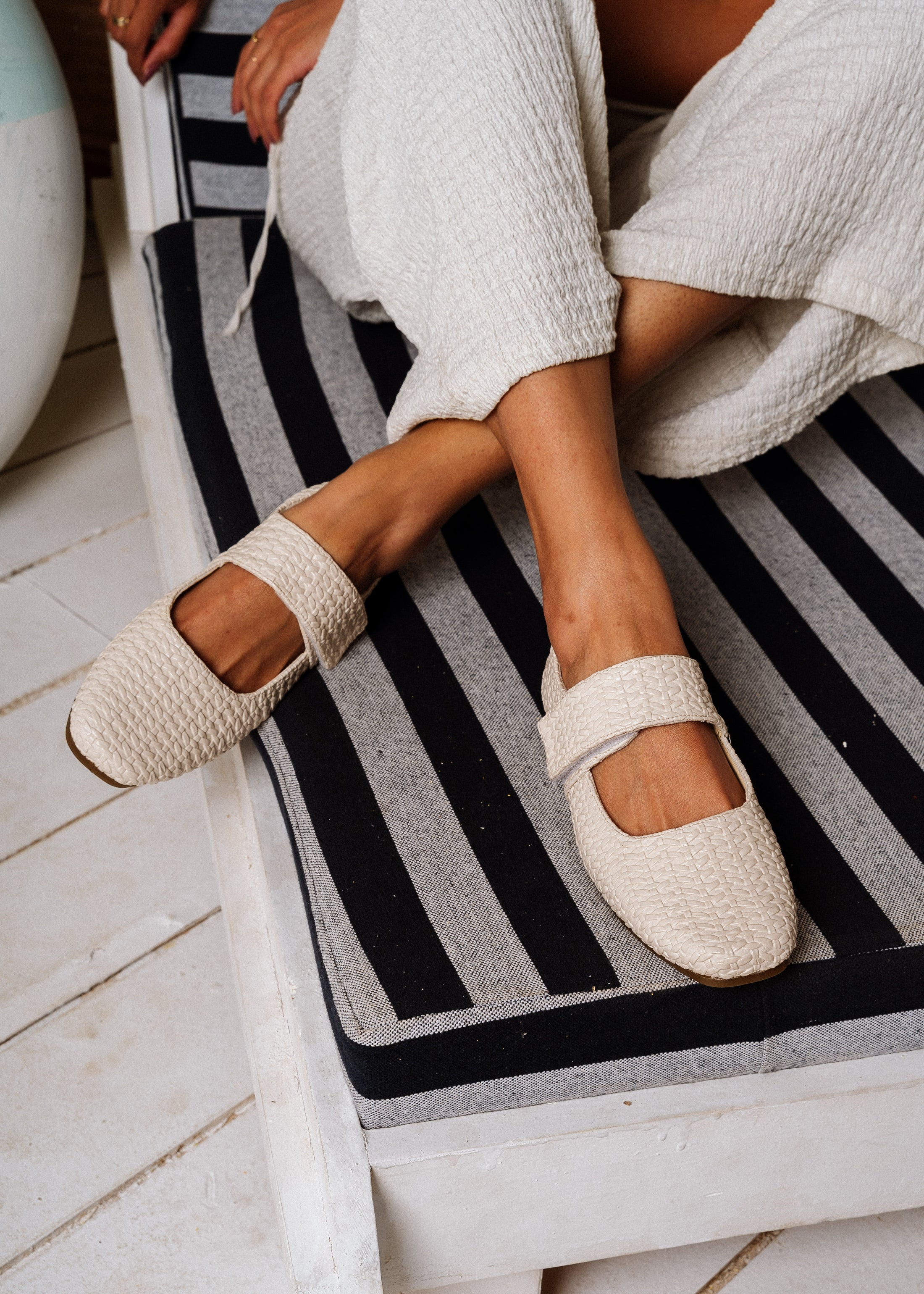 Soft-Weave Ballet Flat -  beige