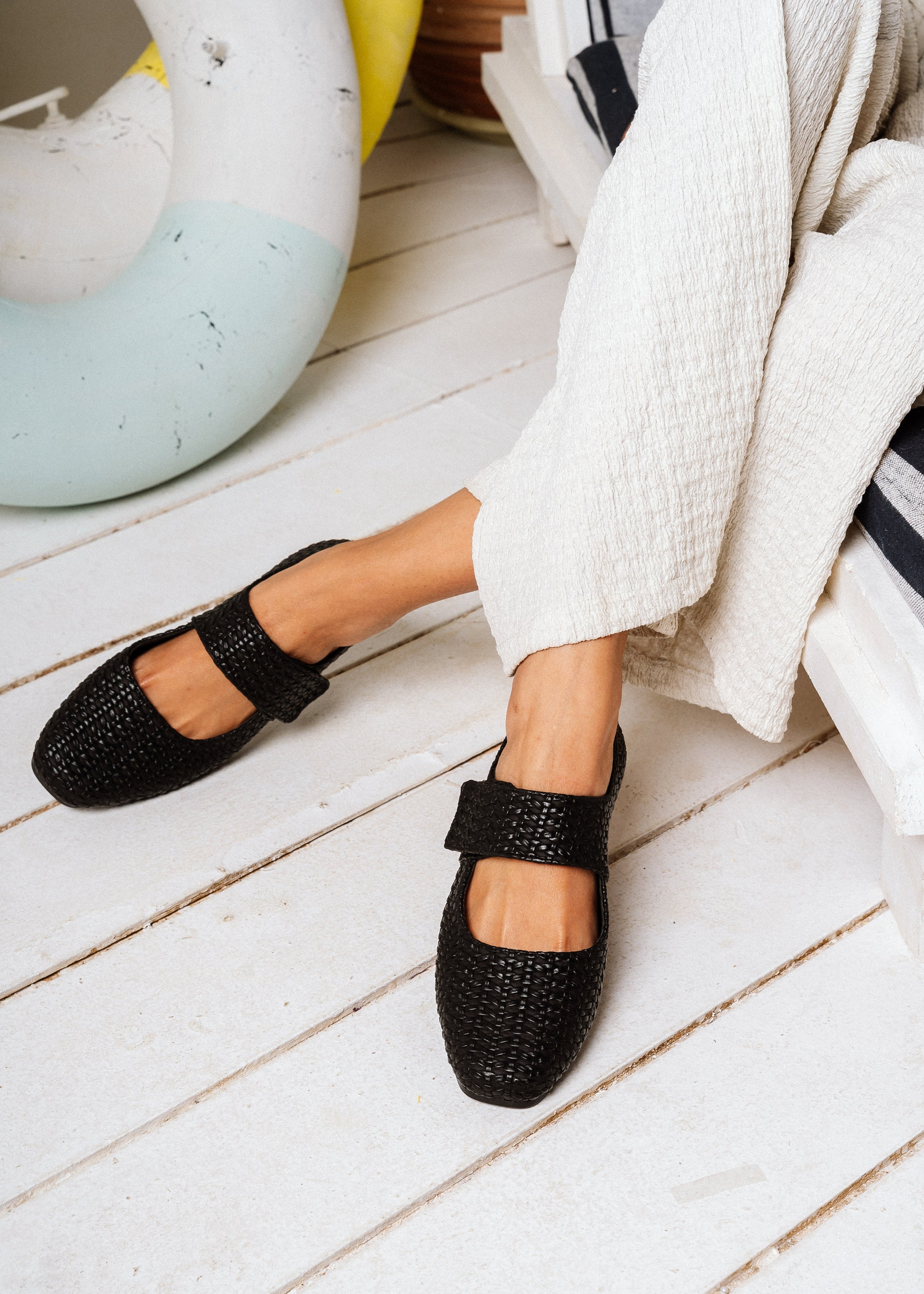 Soft-Weave Ballet Flat -  black