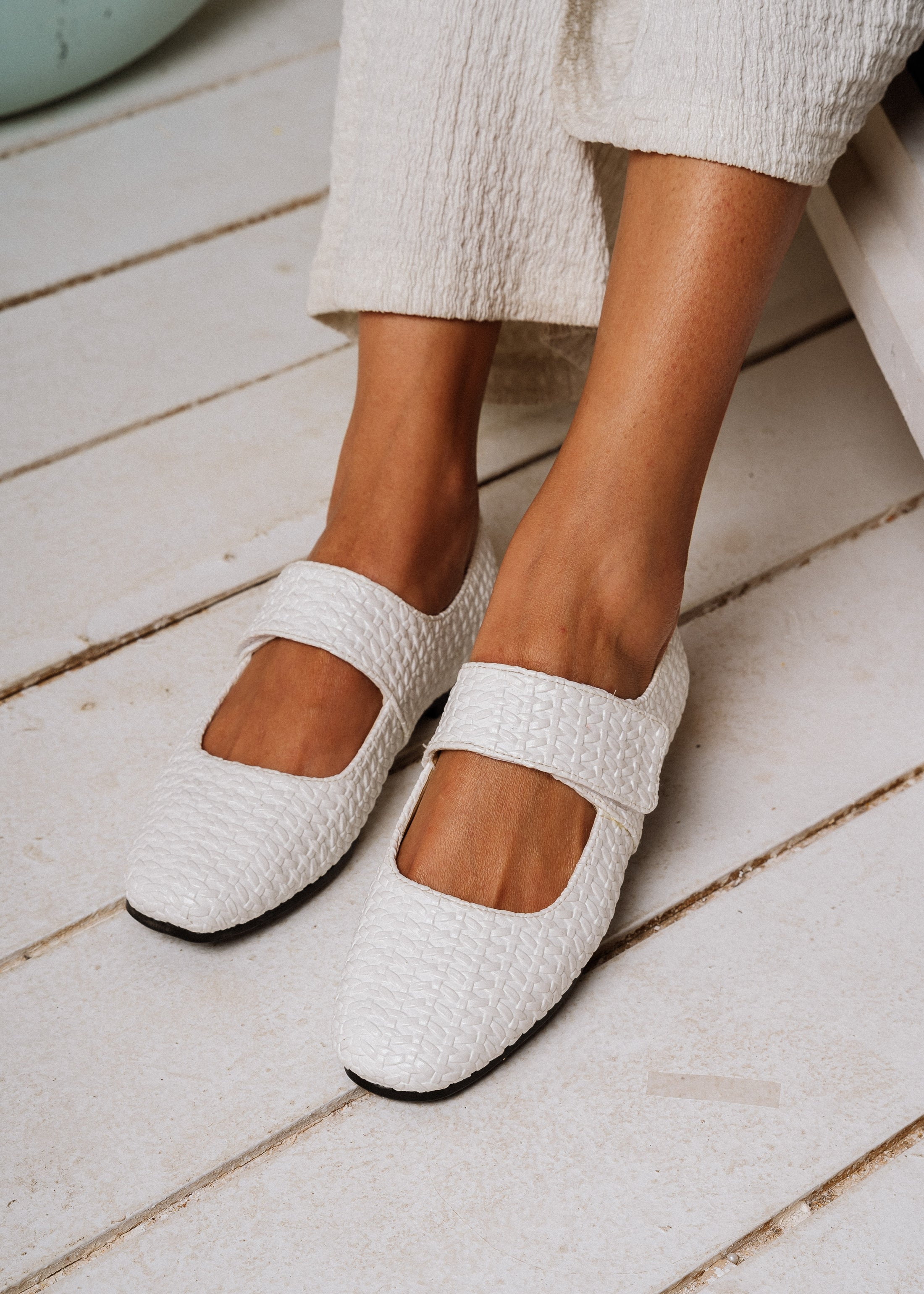 Soft-Weave Ballet Flat -  white