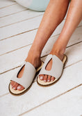 Load image into Gallery viewer, Chic Cutout Flat Slides - light gray
