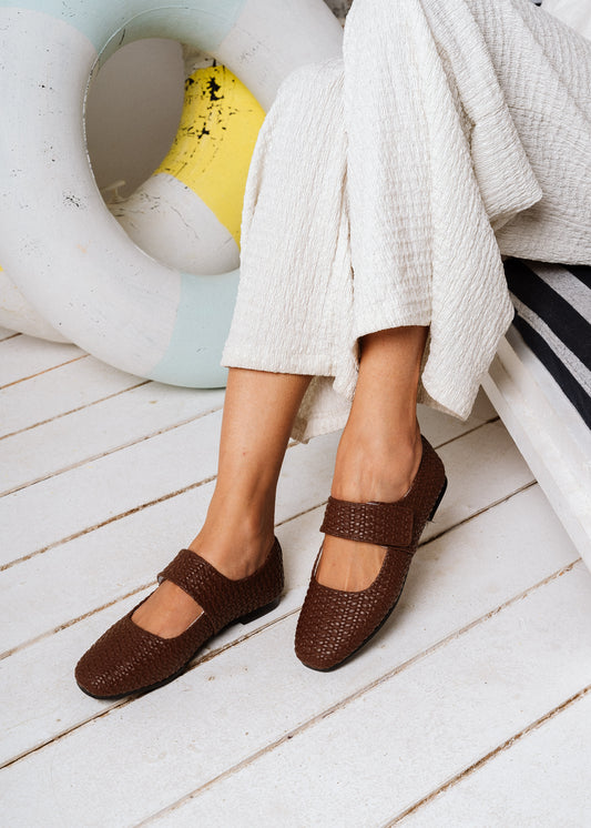 Soft-Weave Ballet Flat -  brown