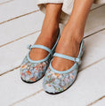 Load image into Gallery viewer, Eyelet Mesh Ballet Flats -  blue
