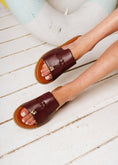 Load image into Gallery viewer, Tassel Detail Open-Toe Slides - maroon
