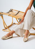 Load image into Gallery viewer, Crackled Metallic Ballet Flats -  gold
