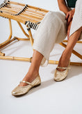 Load image into Gallery viewer, Crackled Metallic Ballet Flats -  gold
