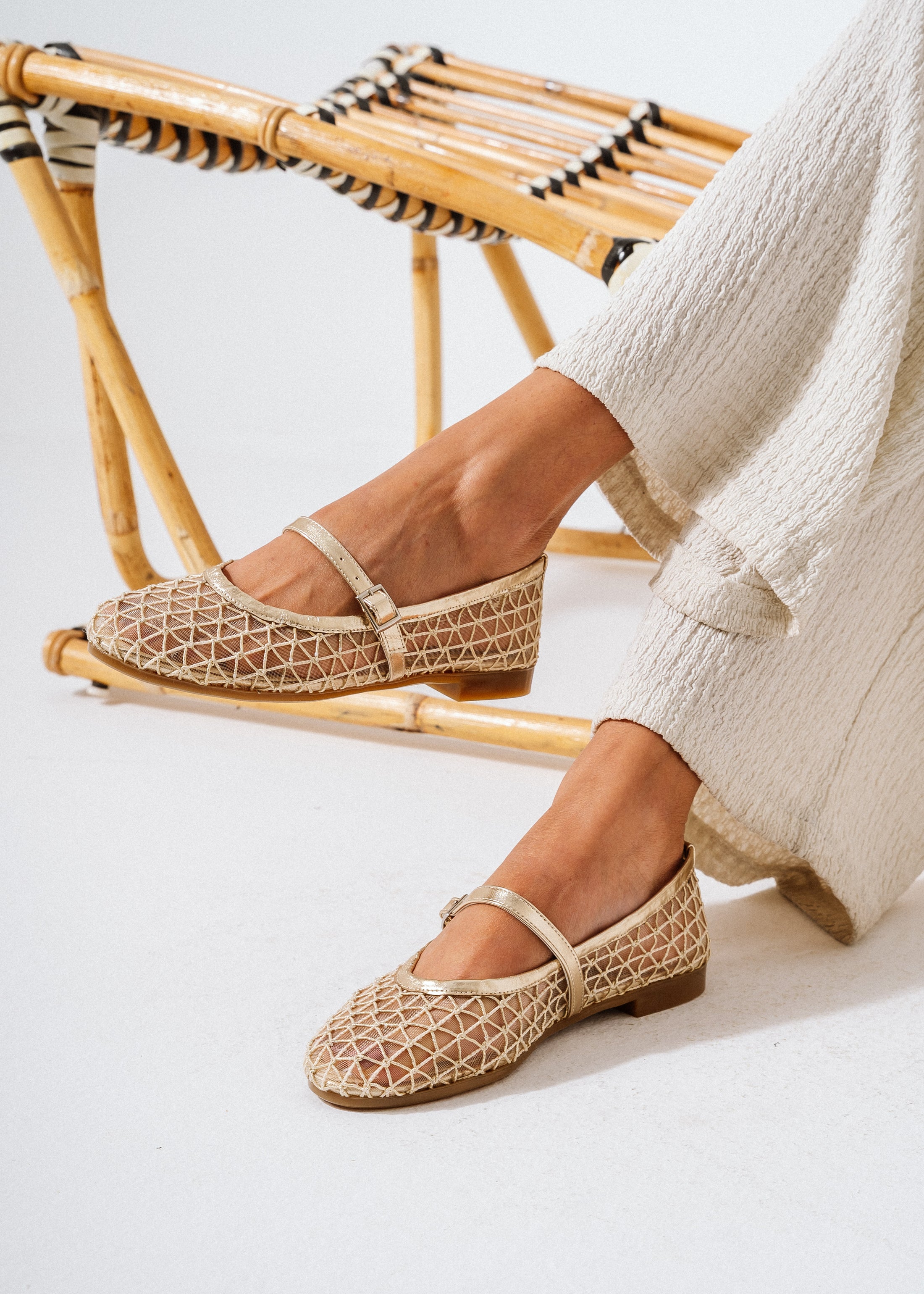 Strand Mesh Flats -  gold