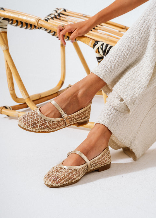 Strand Mesh Flats -  gold