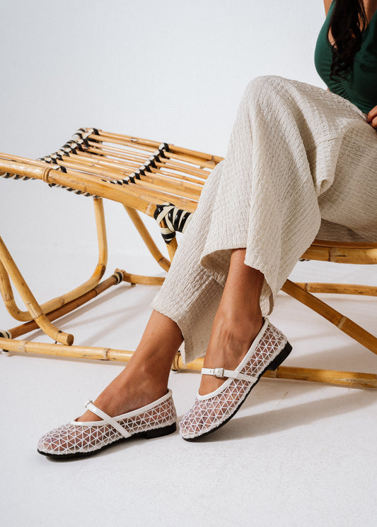 Strand Mesh Flats -  white