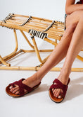 Load image into Gallery viewer, Criss-Cross Toe-Loop Slides - maroon
