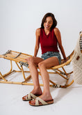 Load image into Gallery viewer, Criss-Cross Toe-Loop Slides - beige
