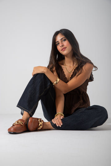 Chain-Detail Clog-camel