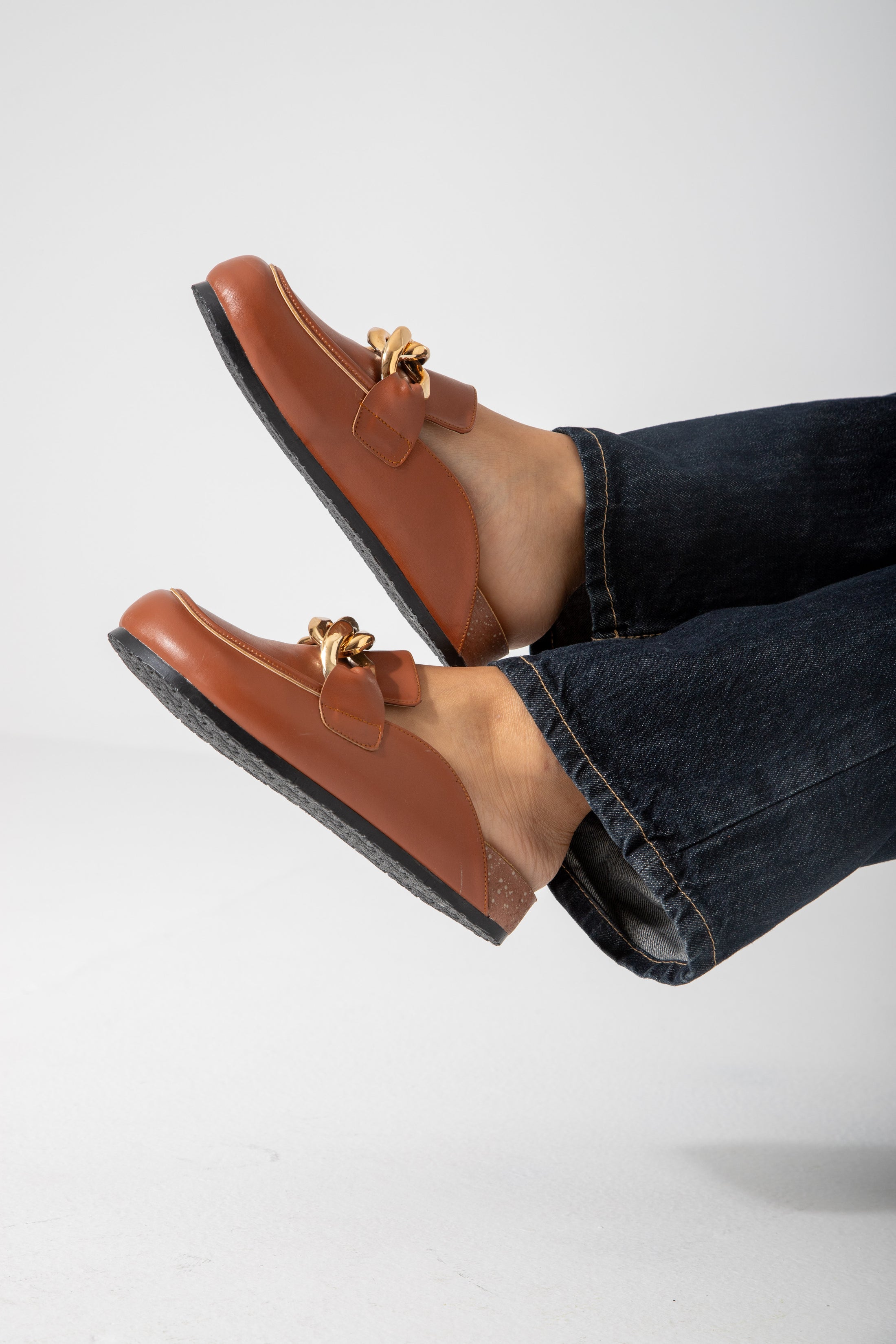 Chain-Detail Clog-camel
