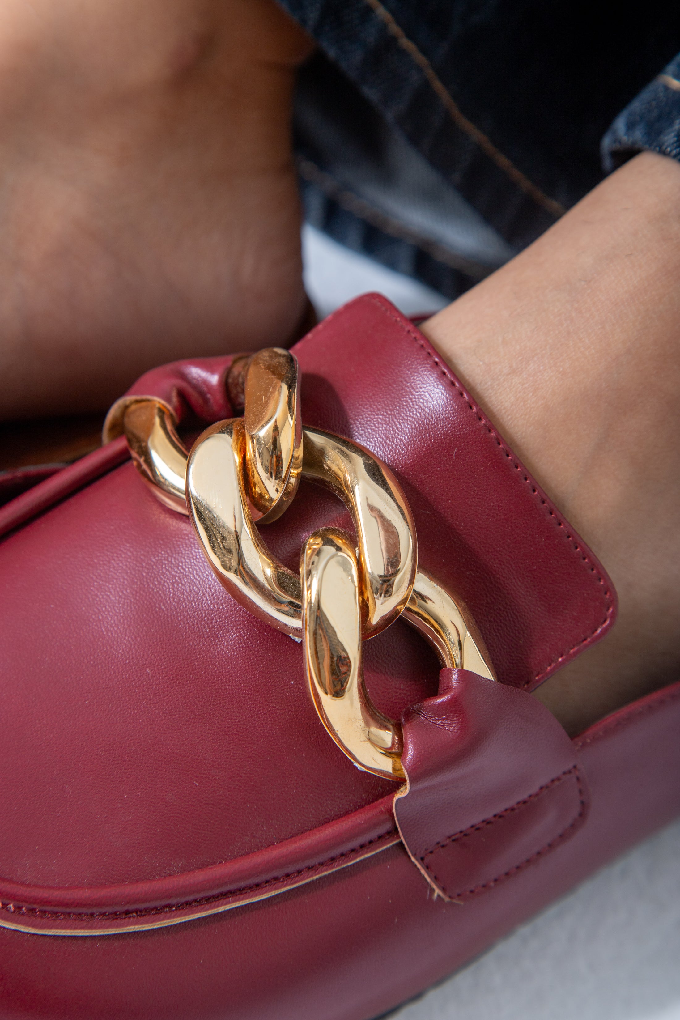 Chain-Detail Clog-marron