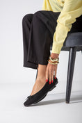 Load image into Gallery viewer, Suede-Ballet Flat-black
