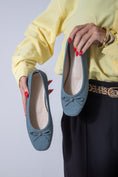 Load image into Gallery viewer, The Textured Ballet Flat-blue
