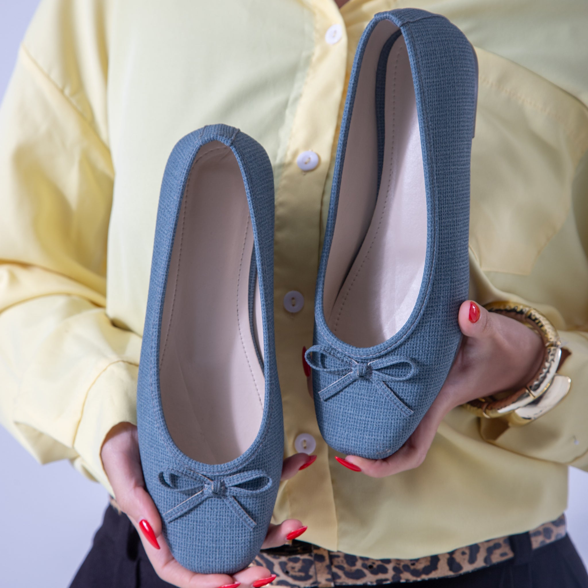 The Textured Ballet Flat-jeans