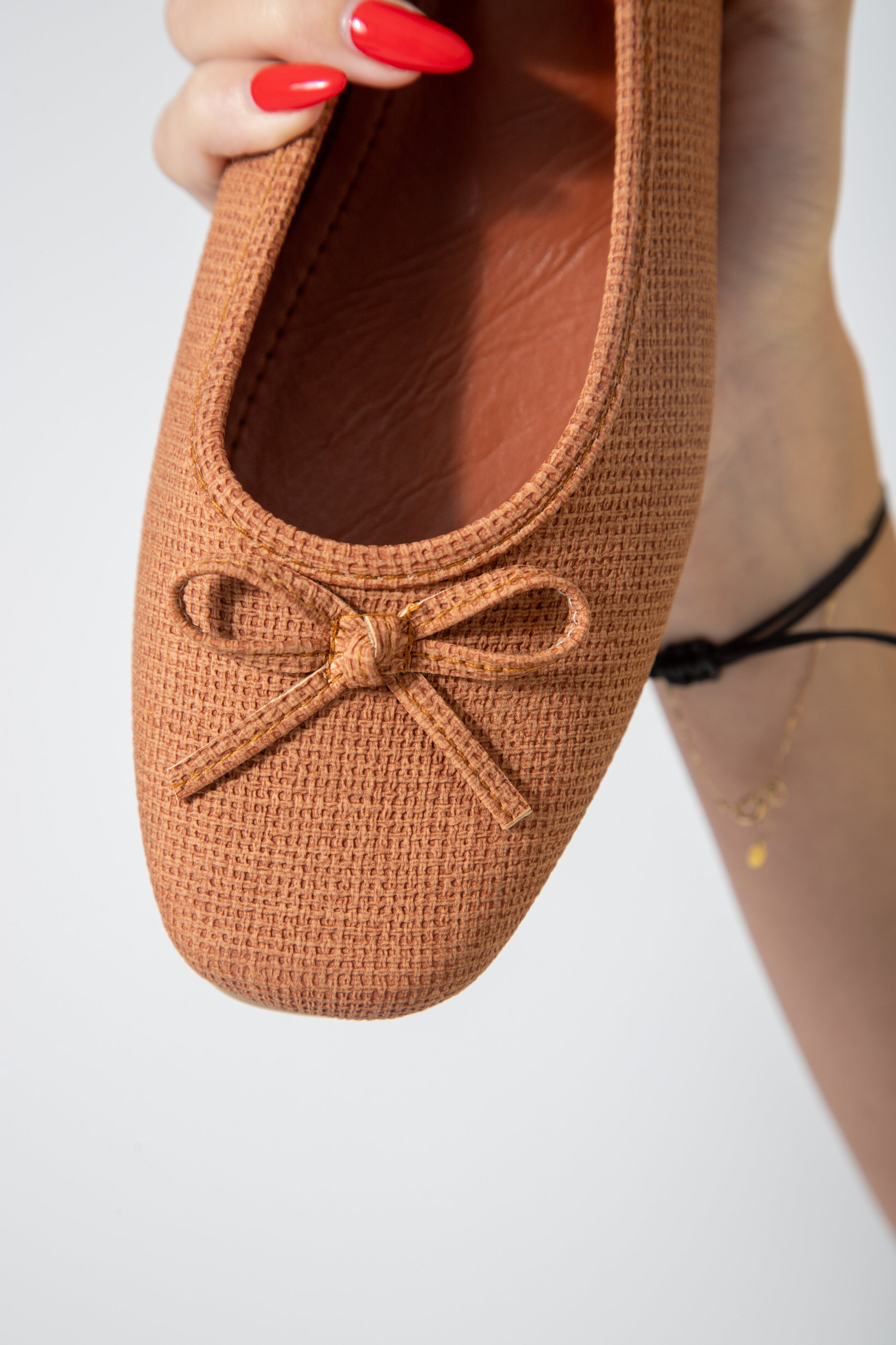The Textured Ballet Flat-camel