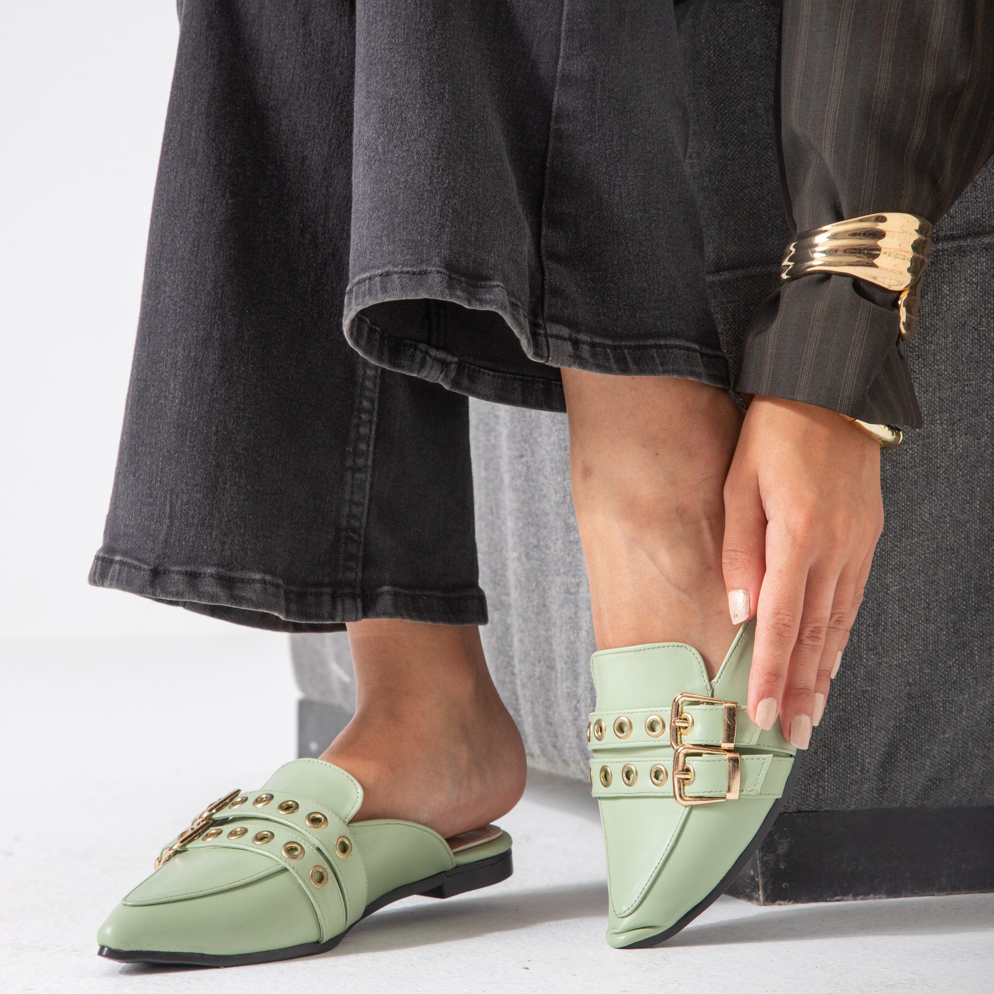 The Riviera Mule-mint green