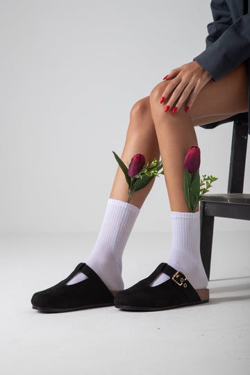 Suede Comfort Clog-black