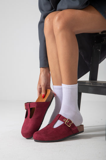 Suede Comfort Clog-marron