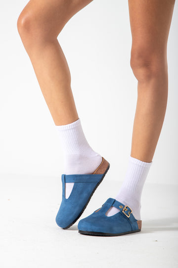 Suede Comfort Clog-blue