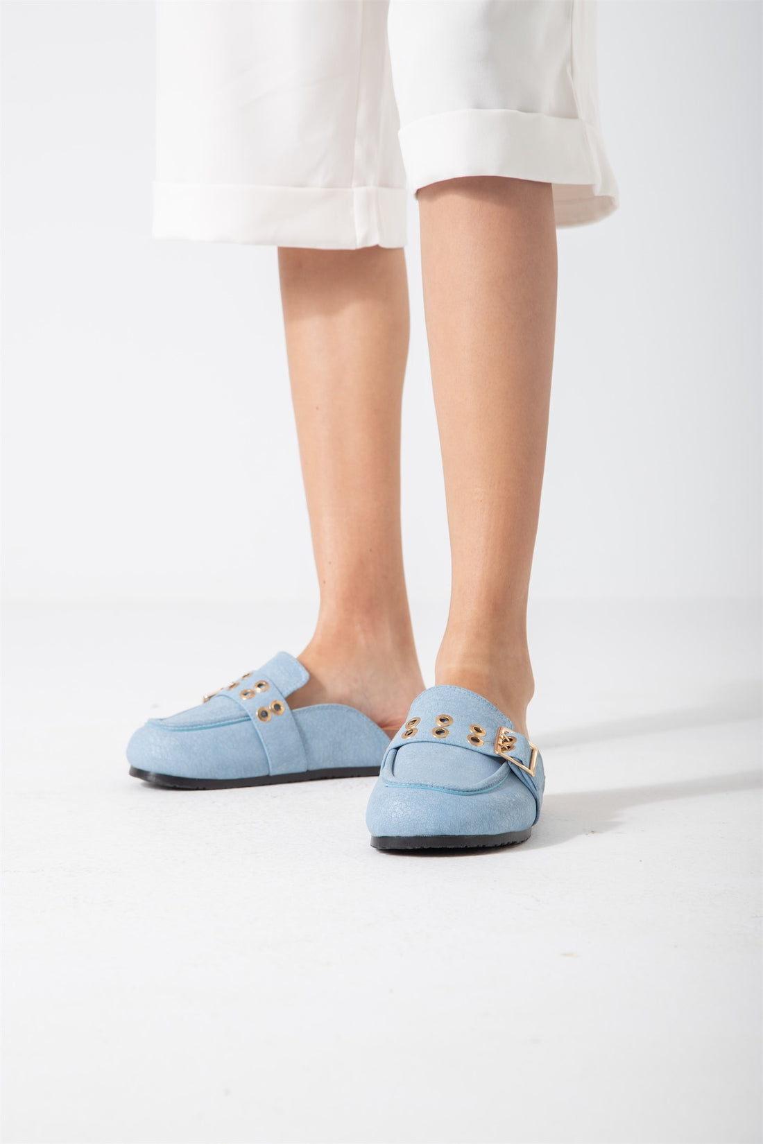 The Riviera Loafer Mule-blue