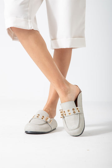 The Riviera Loafer Mule-gray