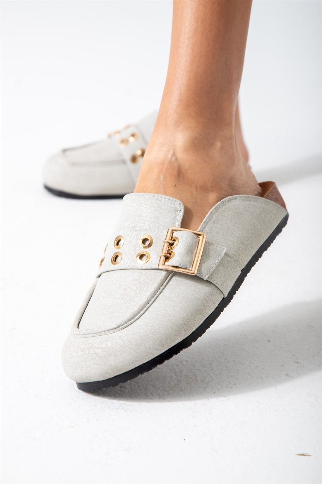 The Riviera Loafer Mule-gray