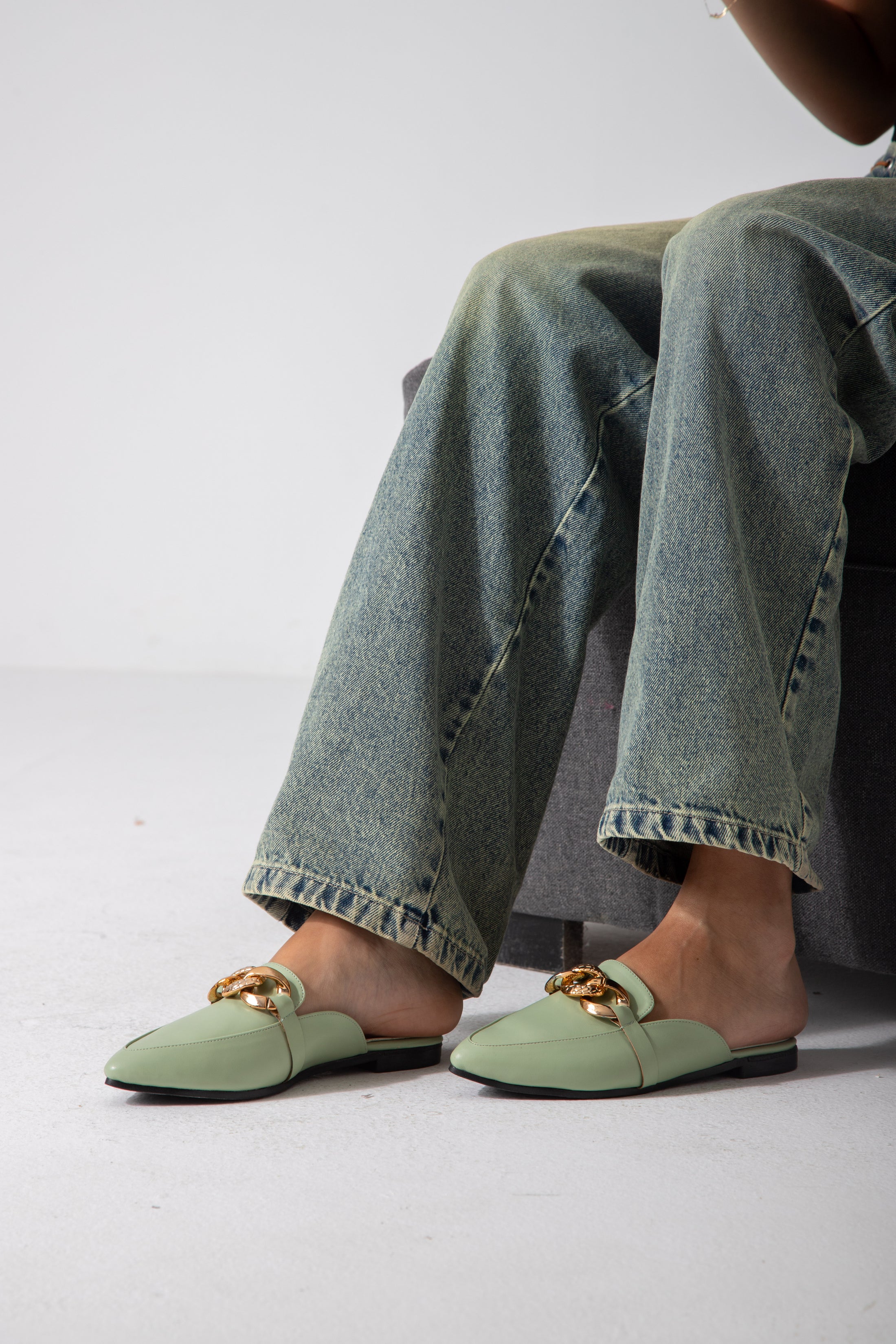 The City Point Mule-mint green