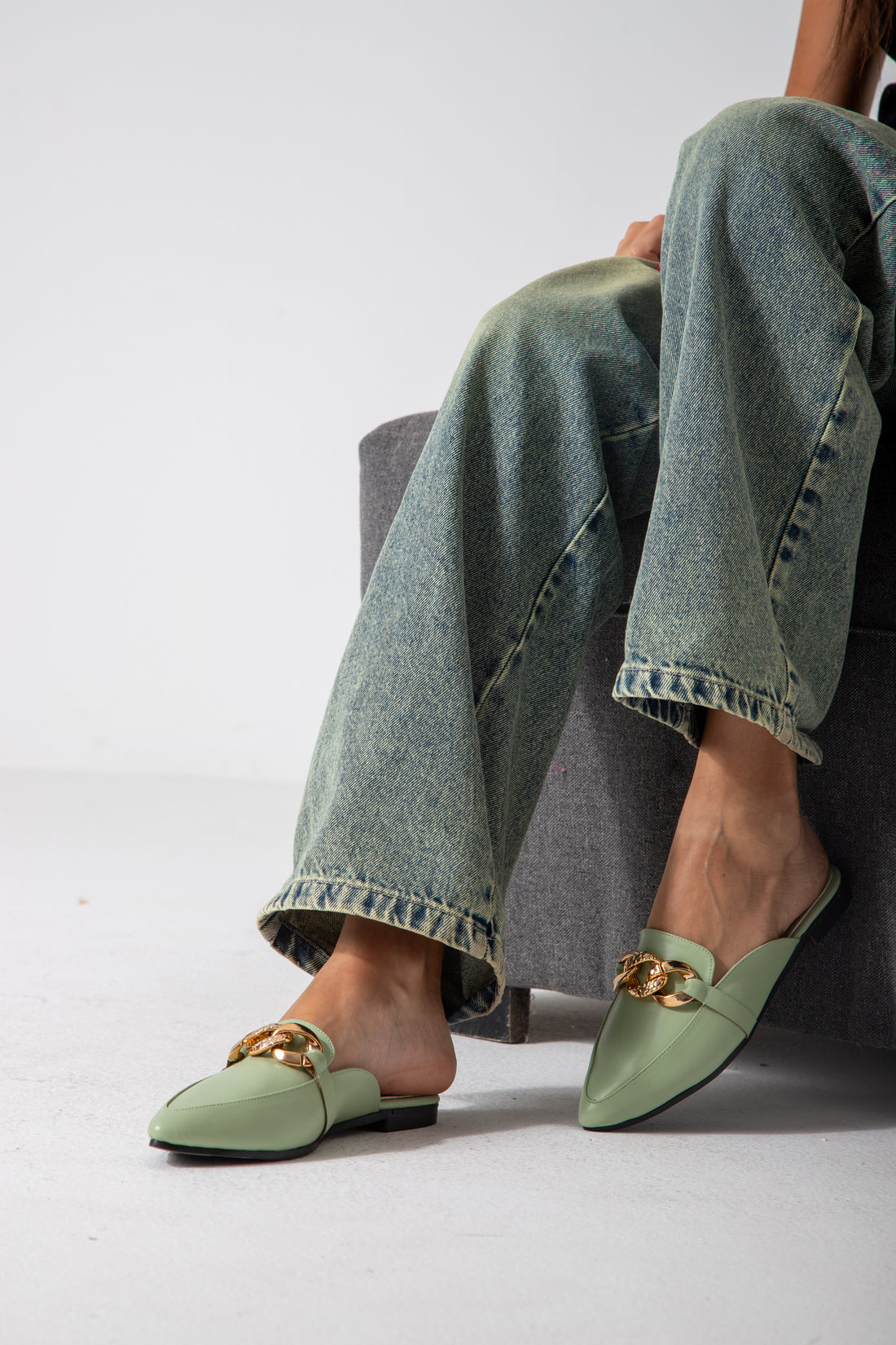 The City Point Mule-mint green