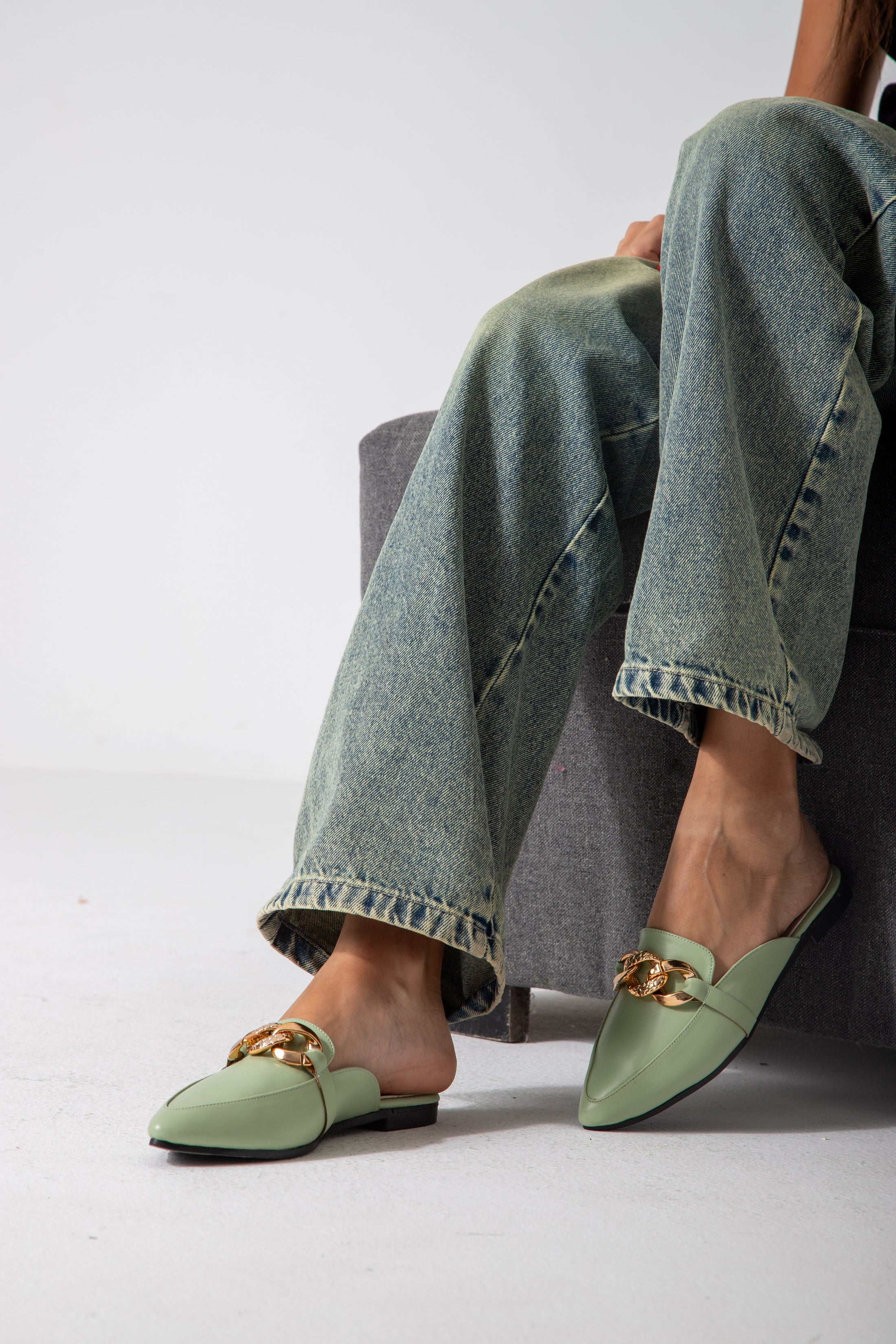 The City Point Mule-mint green