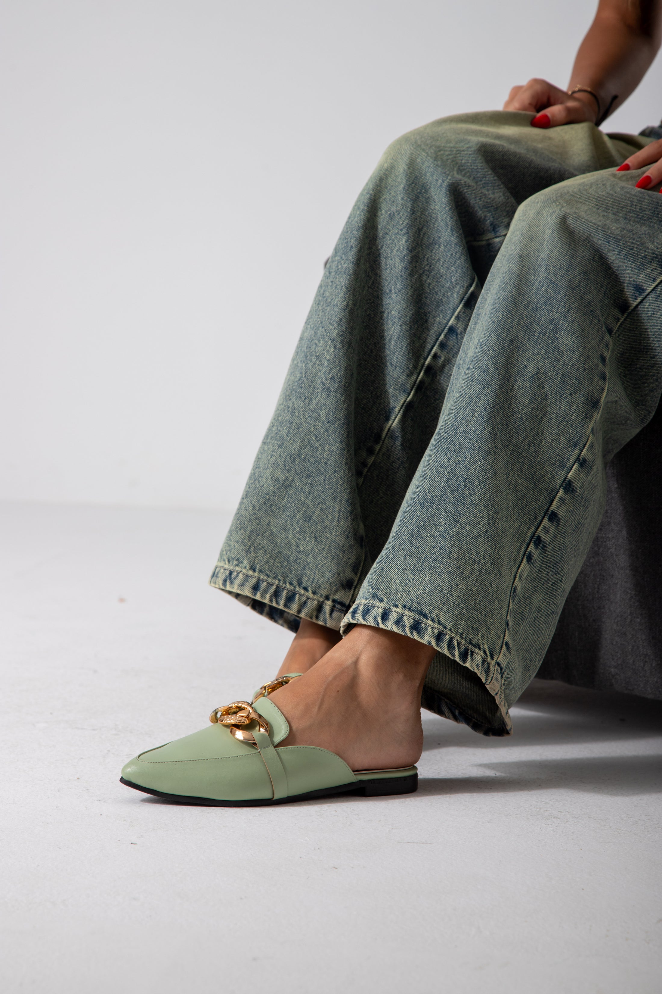 The City Point Mule-mint green