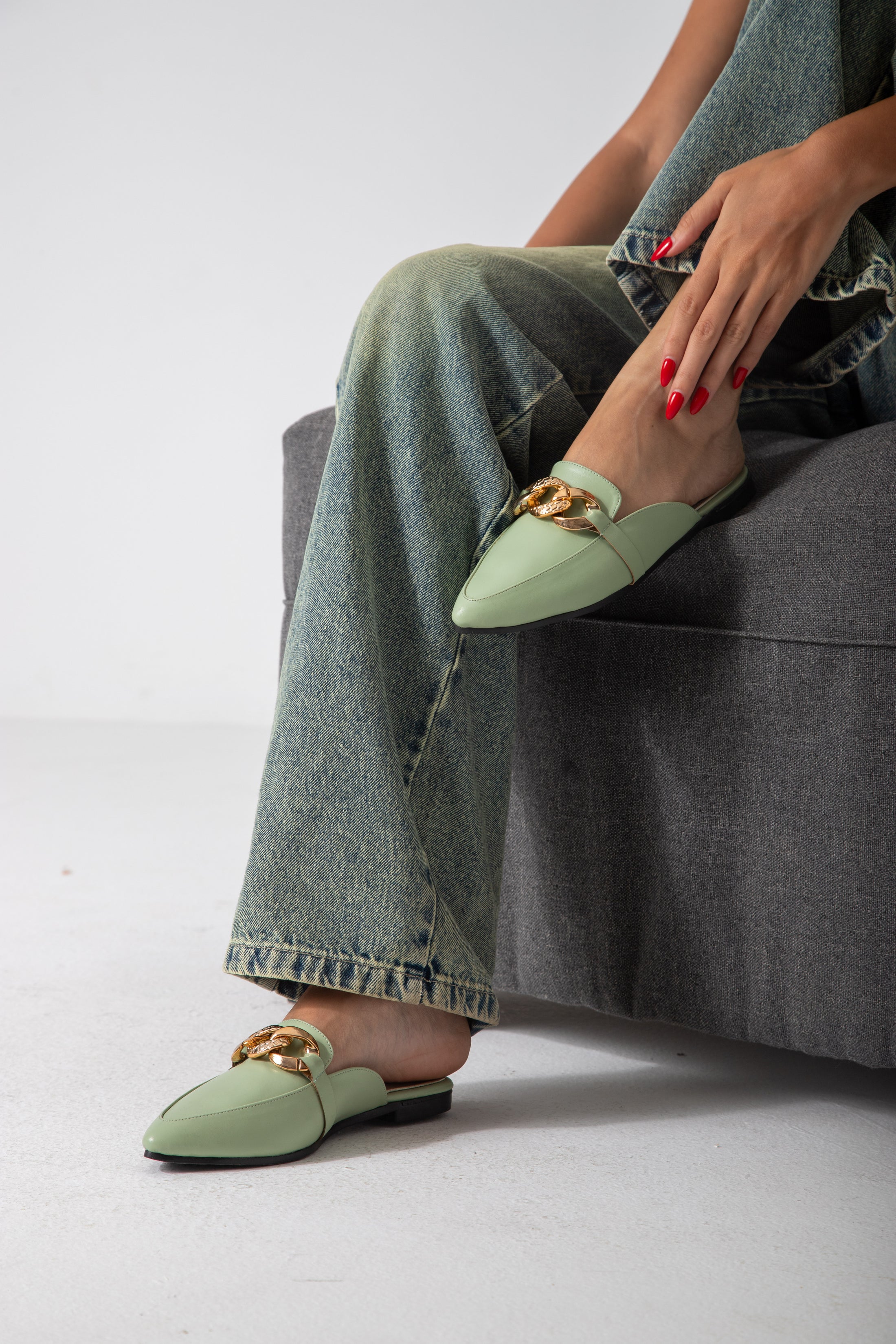 The City Point Mule-mint green