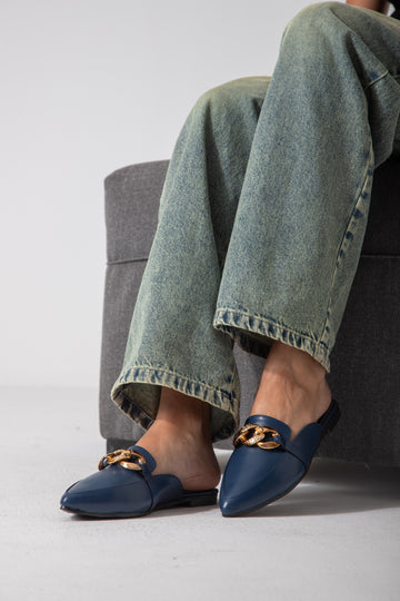 The City Point Mule-dark blue