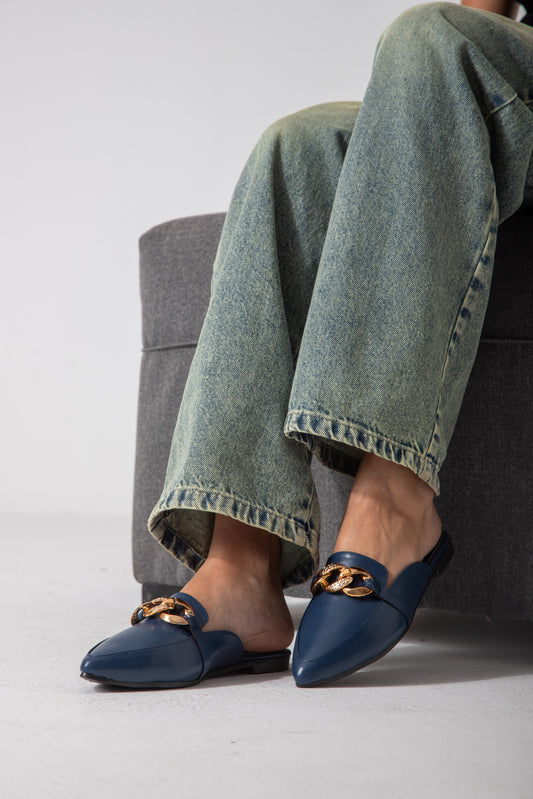 The City Point Mule-dark blue