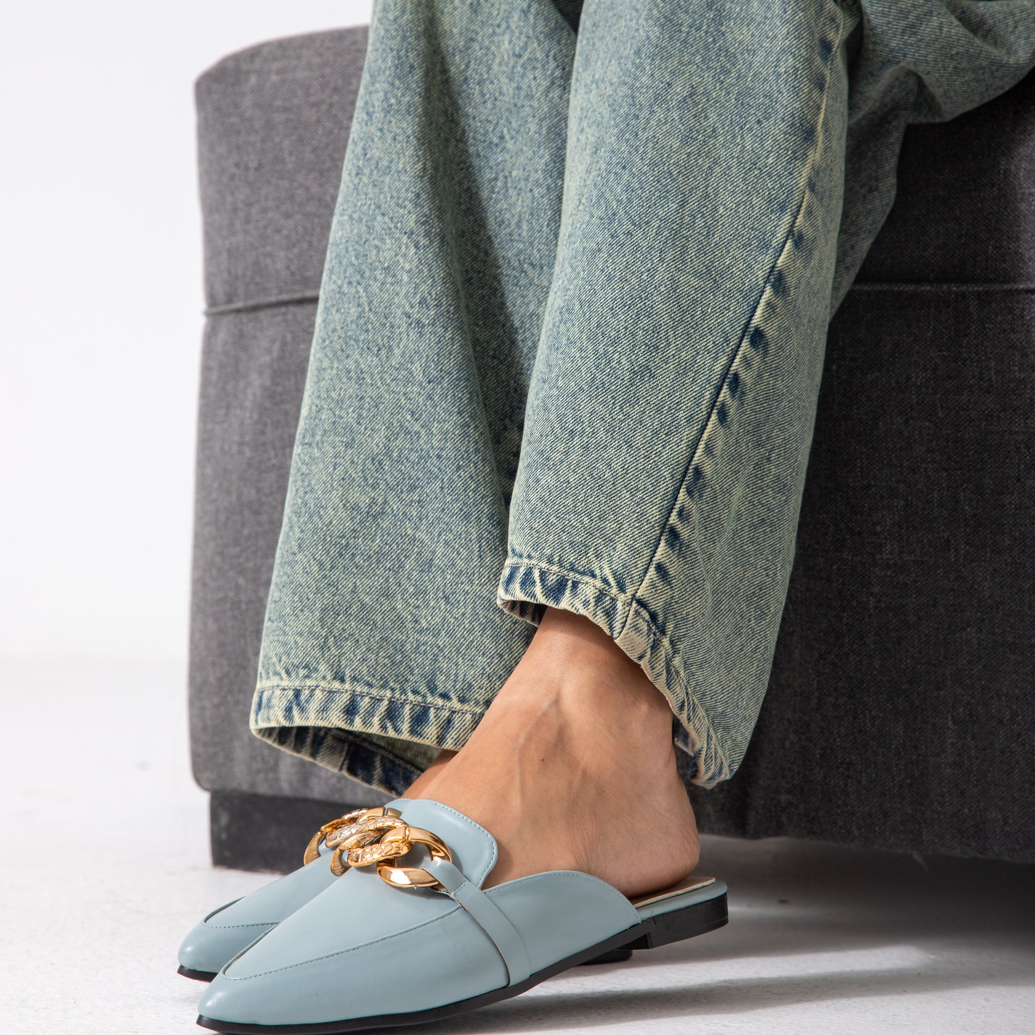 The City Point Mule-baby blue